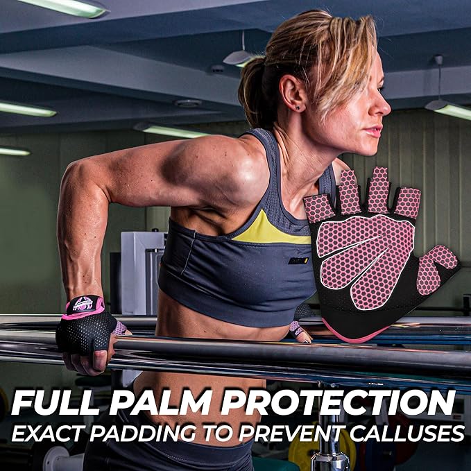FIGHTSENSE Weight Lifting Gloves with Full Palm Protection, Workout Gloves for Men Women, Breathable Exercise Gym Gloves for Weightlifting, Fitness, Cycling, Pull ups, Deadlifting