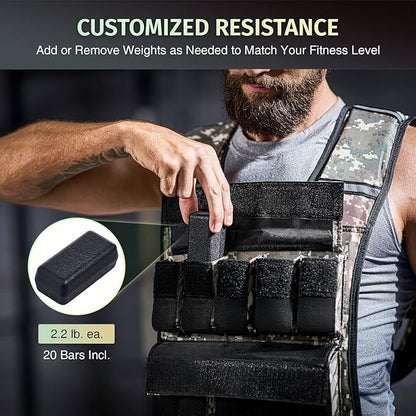 ZELUS Weighted Vest, 20lb/23lb/30lb/45lb/60lb Vest Adjustable Weights for Exercise, Weight Vest for Men, Workout Vest for Home Workouts Cardio Strength Training Weight Loss