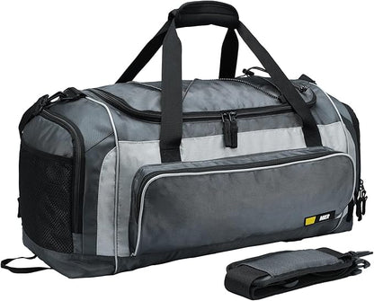 MIER Large Gym Bag for Men Sports Duffle Bag with Shoe Compartment 60L Lightweight Duffel Bags for Workout Fitness Travel, Blue
