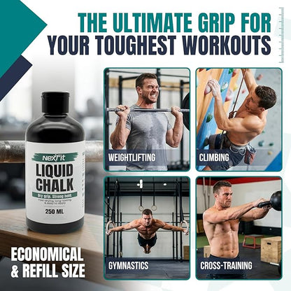 Liquid Chalk for Gym – Gym Chalk Liquid with Stronger Grip, Zero Slip, Dries in Seconds – Mess-Free Weightlifting Chalk for Crossfit, Rock Climbing & Gymnastics – Multiple