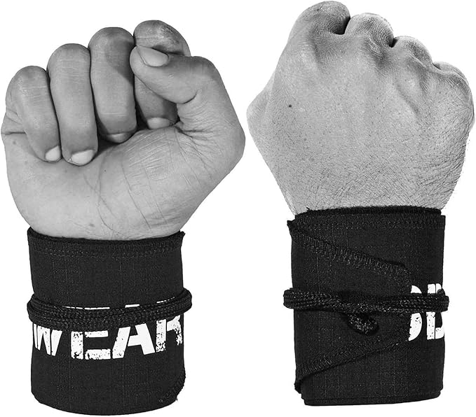 Wrist Wraps for Powerlifting, Strength Training, Bodybuilding, Cross Training, Olympic Weightlifting, Yoga Support - One Size Fits All