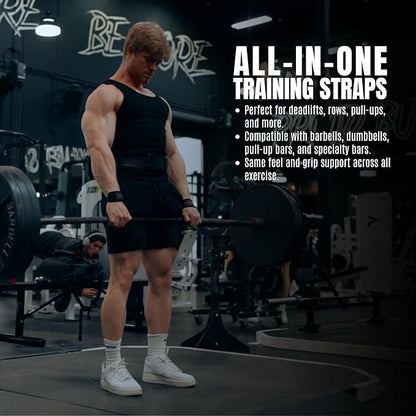 Weight Lifting Straps, Wrist Support for Men, Heavy Duty Thick Comfortable Lifting Straps, Secure Fit, Enhanced Grip, Straps for Weightlifting & Gym Training, Black