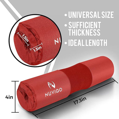 Barbell Squat Pad with Thick Foam and Nylon Padding - Neck & Shoulder Protective Pad Provides Support for Squats, Lunges & Hip Thrusts - Fits Olympic Standard Weightlifting Bar