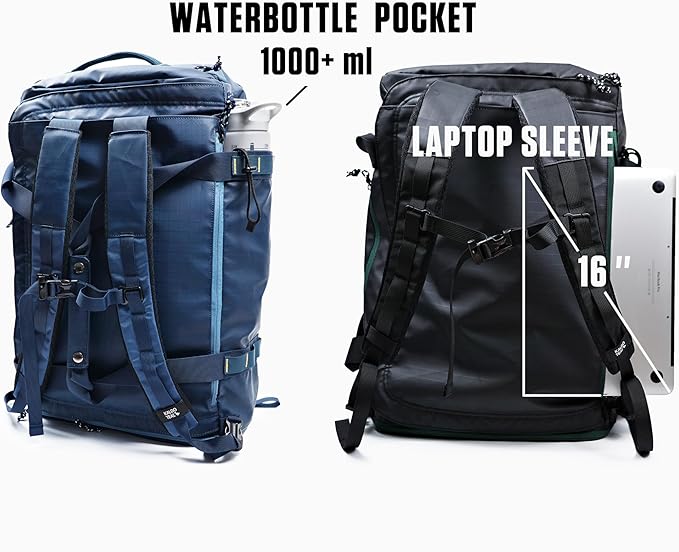 Utility Duffle Bag 40L, Convertible Backpack for Travel, Gym & Commute, Water Repellent