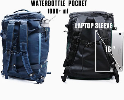 Utility Duffle Bag 40L, Convertible Backpack for Travel, Gym & Commute, Water Repellent