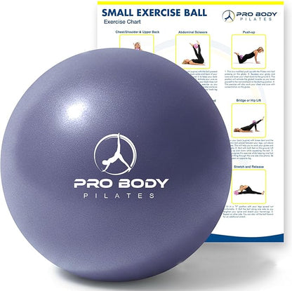 ProBody Pilates Ball 9 Inch - Small Exercise Ball for Stability, Barre, Core, Ab Workouts, Yoga, & Physical Therapy