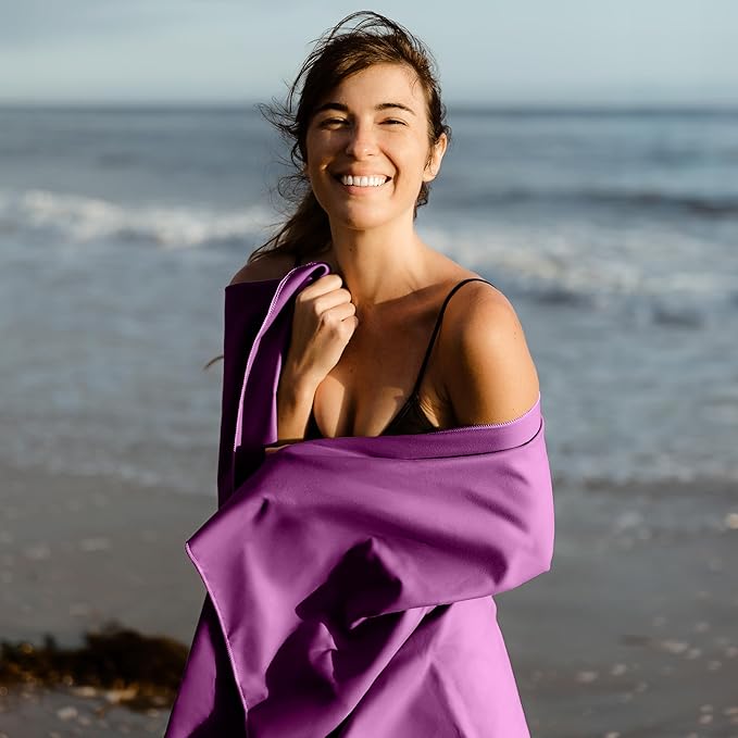 Hero Microfiber Large Beach Towel Compact for Travel (Magenta, 40" x 72") (Pack of 2)
