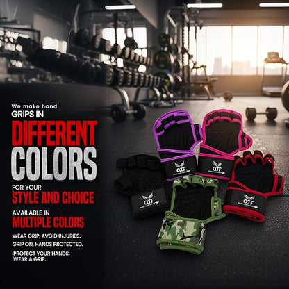 QTF Ventilated Weight Lifting Gloves for Men & Women Workout Gym Fitness Extra Grip with Wrist Support Wrap Cross fit Pull-ups Barbell Training Sports