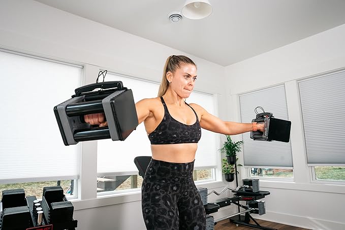 PowerBlock Elite EXP Adjustable Dumbbells, Sold in Pairs, Stage 1, 5-50 lb. Dumbbells, Durable Steel Build, Innovative Workout Equipment, All-in-One Dumbbells, Expandable with Expansion Kits