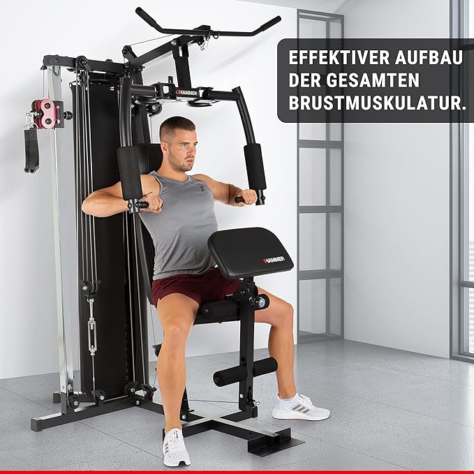HAMMER Ferrum TX2 Training Station with Pulley System, Extensive Accessory Set for Abdomen, Back and Coo, Over 45 Exercise Options,