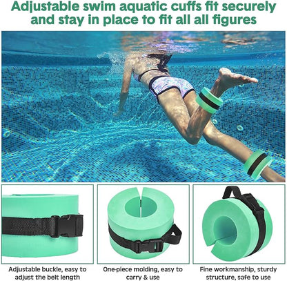 5 Pcs Pool Aquatic Exercise Set Including 2 Lightweight Water Dumbbells, 2 Ankle Swimming Weights, and Swim Belt Water Exercise Equipment for Aquatic Aerobics