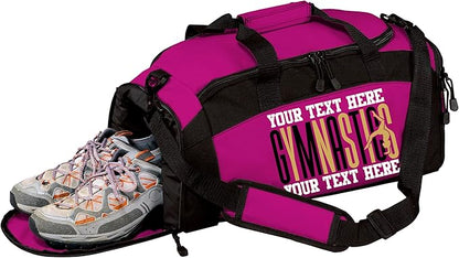 Personalized Women’s Gymnastics Duffel Bag – Custom Name Gym Bag for Girls & Teens – Practice, Competition & Travel Team Gear