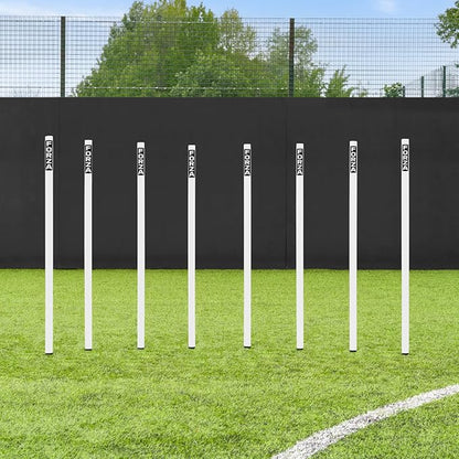 FORZA Slalom Agility Poles | Improve Endurance, Speed & Footwork | Color, Size & Rubber Base Options Available [8 Pack]