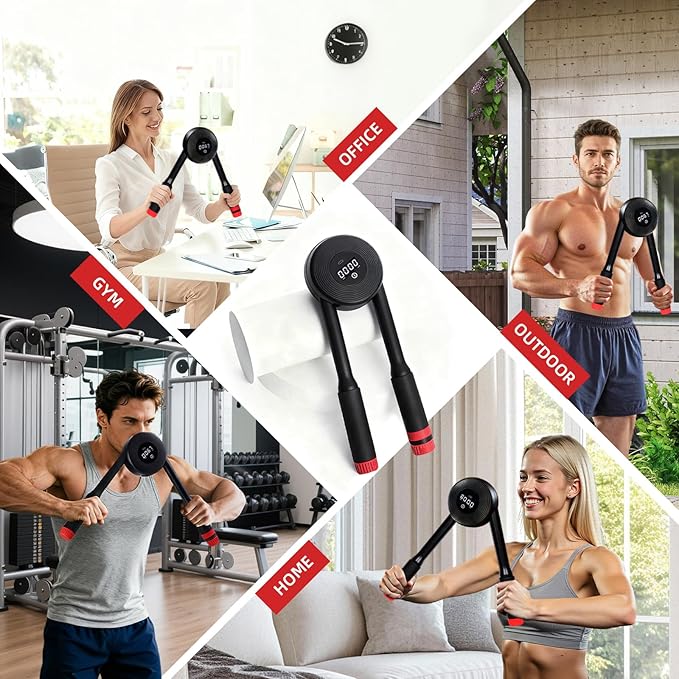 Hydraulic Power Twister Adjustable Resistance 22–440 lbs Digital Display, Foldable Arm Chest Exerciser for Women Men, No Snapback Safety, Portable Home Gym Gear