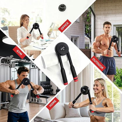 Hydraulic Power Twister Adjustable Resistance 22–440 lbs Digital Display, Foldable Arm Chest Exerciser for Women Men, No Snapback Safety, Portable Home Gym Gear