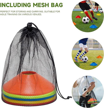 35/65/105 PCS Agility Soccer Cones for Training, Reusable Sports Cones for Drills with Mesh Bag, Training Cones for Soccer Practice, Football, Basketball - Disc Cones Training Equipment