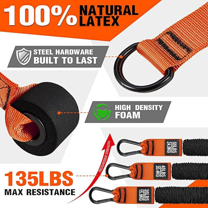 HPYGN Resistance Bands Training for Arms, Biceps, Triceps, Back, Abs, Shoulders, Heavy Duty Exercise Bands with Handles, Door Anchor, Home Gym Workout Equipment for Tricep Pushdowns, Face Pulls