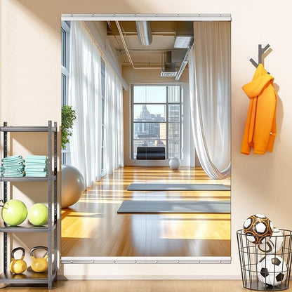 Home Gym Mirror, 67" x 24", 2PCS Large Full Body Mirror for Yoga, Shatterproof HD Frameless Tempered Glass, Wall-Mounted Wall Mirrors for Home Gym, Workout, Garage, Dance Studio