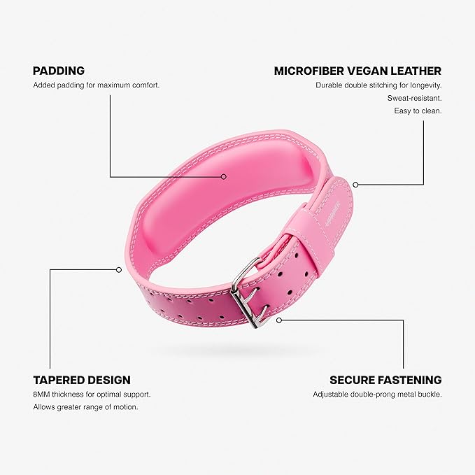 UPPPER Weight Lifting Belt - Double Prong 4” to 2.5” Tapered Premium Lifting Belt for Men and Women - Ultimate Back Support For Weightlifting and Powerlifting | Premium Fitness Gear
