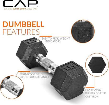 CAP Barbell 150 lb Dumbbell Set with 2-Tier Rack | Multiple Options