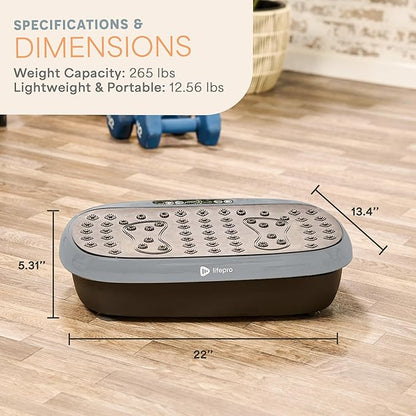 Lifepro HexaPlate Lite Vibration Plate Exercise Machine with Magnetic Acupoints - Full Body Vibration Platform for Beginners and Recovery - Lymphatic Drainage Massager for Muscle Toning and Fitness