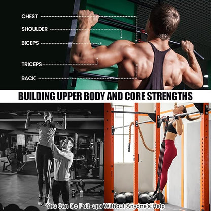 Pull Up Assistance Bands 260lbs, Heavy Pull Up Bands Resistance Bands for Pull Ups Working Out with Feet Rest, Pull Up Bar Bands Assistance Bands Strength Training Workout Equipment, Height Adjustable