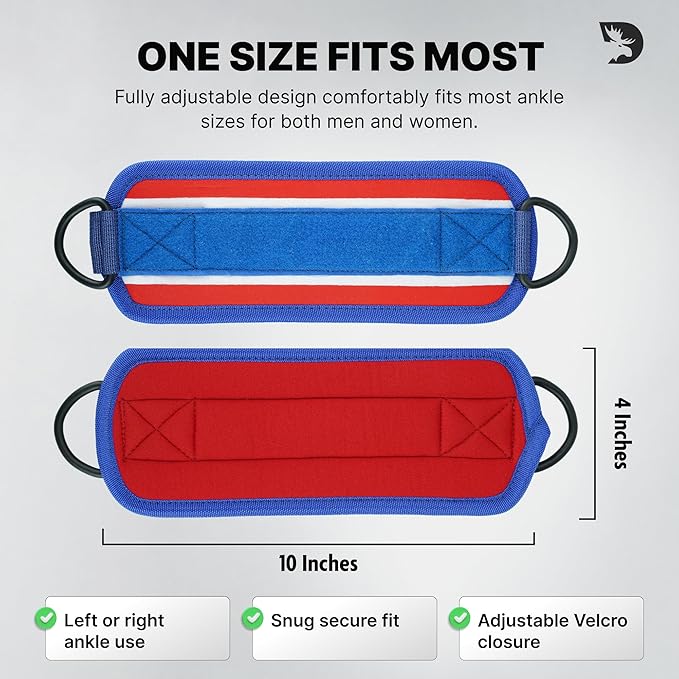 DMoose Fitness Ankle Strap for Cable Machine - One Size Fit with Premium Padding Cuffs, Ankle Bands for Working Out, Booty Workouts, Leg Extension, Hip Abductors, Kickbacks & Lower Body Exercises