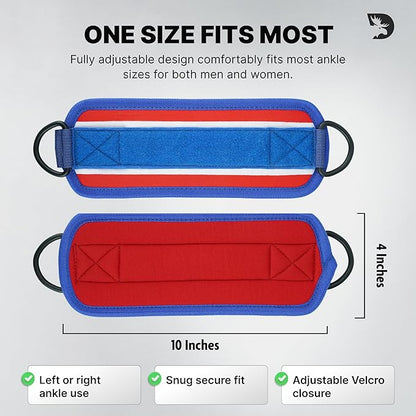 DMoose Fitness Ankle Strap for Cable Machine - One Size Fit with Premium Padding Cuffs, Ankle Bands for Working Out, Booty Workouts, Leg Extension, Hip Abductors, Kickbacks & Lower Body Exercises