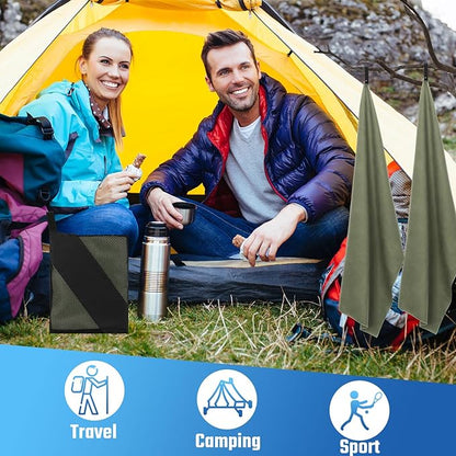 4 Pcs Quick Dry Camping Towel Absorbent Microfiber Travel Towel 47.24'' X 23.62'' Travel Wash Cloth Set for Backpacking Camping Beach Gym Sports Yoga Swimming Pool