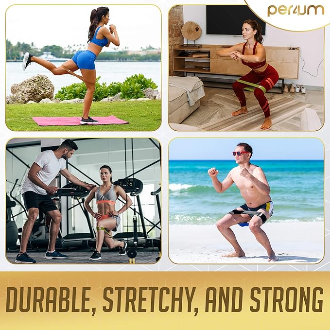 Resistance Bands Set of 3 - Fabric Booty Bands for Women Butt and Legs Workout | Non-Slip Exercise Bands with Travel Bag
