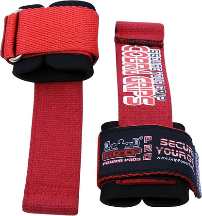 Gym Lifting Dowel Straps Neoprene Padded Wrist Wraps for Weight Training, Bodybuilding & Fitness – Wrist and Grip Support, 2 Pack (Red)