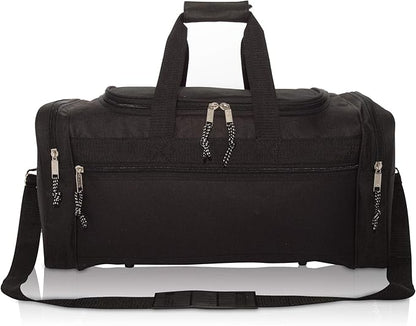 DALIX 21" Blank Sports Duffle Bag Gym Bag Travel Duffel Adjustable Strap in Black