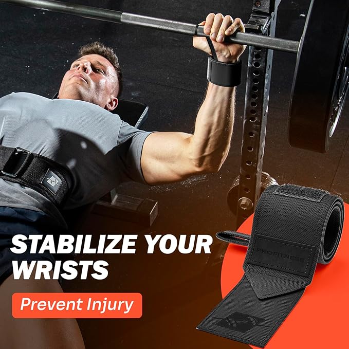 ProFitness Wrist Wraps for Weightlifting with Premium Lifting Straps - Weight Lifting Wrist Wraps and Gym Straps Ideal for Men & Women Workout & Training - Workout Straps with Wrist Support