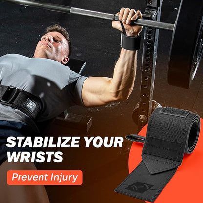 ProFitness Wrist Wraps for Weightlifting with Premium Lifting Straps - Weight Lifting Wrist Wraps and Gym Straps Ideal for Men & Women Workout & Training - Workout Straps with Wrist Support