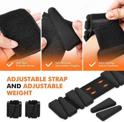 Wrist Weights, Ankle Weights for Women Men, Adjustable Wrist Weighted Bracelet for Home Gym Workout, Running, Yoga, Exercise, Strength Training