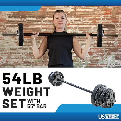 US Weight Weight Set for Home Gym - Barbell, Curl Bar or Multi-Use Options - Various Weight Options