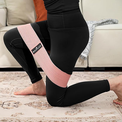 3-Pack Fabric Resistance Bands for Legs & Glutes – Exercise Bands for Strength Training, Yoga, Pilates & Fitness – Mesh Bag & Exercise Guide Included