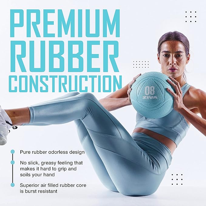 ZIVA Premium Functional Training Kit – 6 lb Medicine Ball, 15 lb Kettlebell & Speed Jump Rope for Strength, Core, Agility & Cardio – Full Home Workout Set in Turquoise
