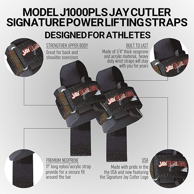 Schiek Sports Model J1000PLS Jay Cutler Signature Power Lifting Wrist Straps