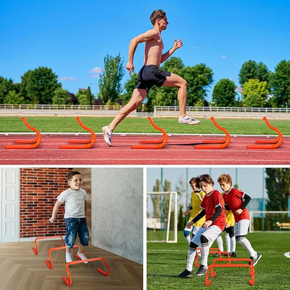 Agility Hurdles Training Equipment - Speed Hurdles and Soccer Cones with Carrying Bag for Soccer, Football, and Track Drills, Ideal for Athletes Speed and Agility Training