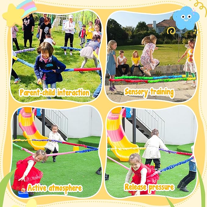 Elastic Fleece Cooperative Stretchy Band Integrations Dynamic Movement Exercise Latex Stretchier 6 Feet Creative Moving Prop for Group Activities Special Needs Large Motor Coordination