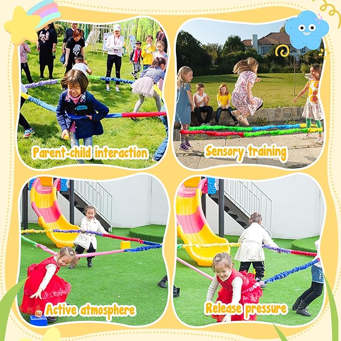 Elastic Fleece Cooperative Stretchy Band Integrations Dynamic Movement Exercise Stretchier Latex 12 Feet Creative Moving Prop for Group Activities Special Needs Large Motor Coordination