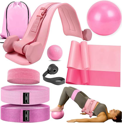 Women Glute Workout Equipment, Hip Thrust Belt for Weights, Booty Bands Exercise Bands Pilates Ball, Glute Workout at Home Pilates Exercise Equipment Kit for Home Gym Fitness Accessories