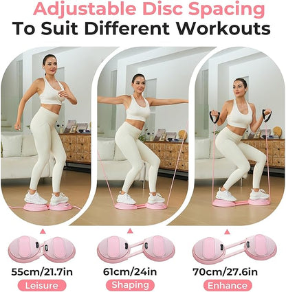 Waist Twisting Machine Exercise - Ab Twister Board MAX 300LBS | Intelligent Counting Lap & Calorie & Time, with 2 Resistance Bands | 3 Adjustable Distances to Suit Different Exercise Needs