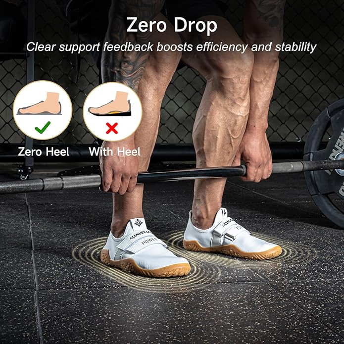 MANUEKLEAR Deadlift Shoes - Weight Lifting Shoes for Men Women - Weightlifting Squat Shoes Fitness Cross-Trainer Barefoot Gym Training Sneakers