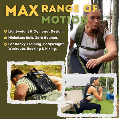 Polyfit Rucking Backpack 2.0 - Weighted Ruck Pack for Weight Plates - Patent Pending Side-Loading Rucksack for Walking, Running, Rucking, Strength and Endurance Training - Deep Blue