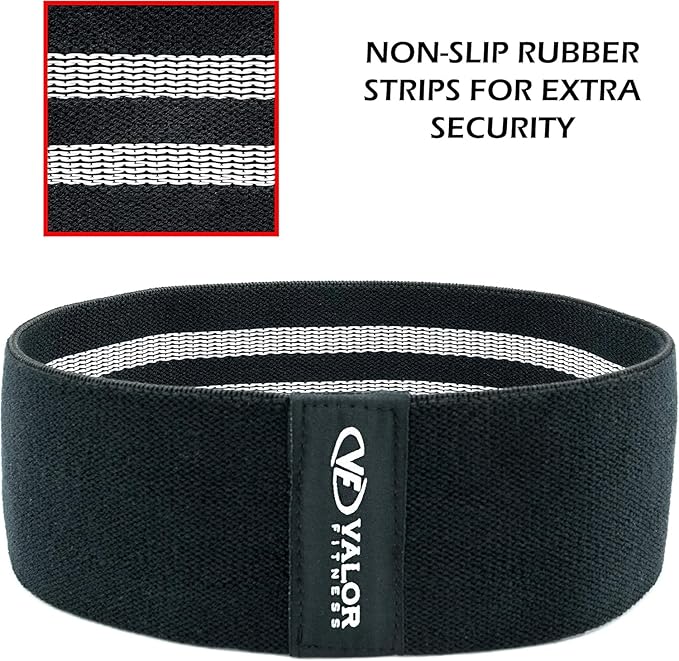 Valor Fitness Hip Bands - Fabric Resistance Glute Training Set, 3- Tension Level for Leg and Hip Mobility -Travel Bag Included