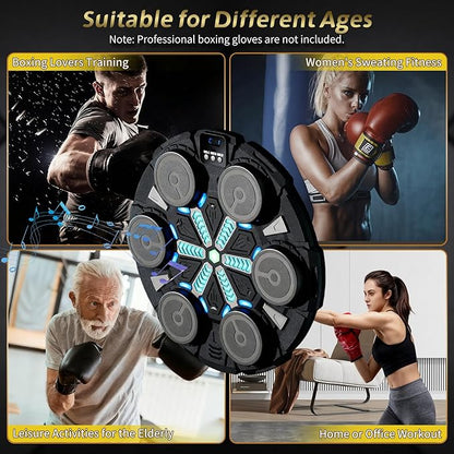Music Boxing Machine for Kids/Adults - Bluetooth Boxing Training Equipment with 2 Gloves - Rechargeable Boxing Toy -No Mounted Wall Punching Pad -Workout Punch Machine for Agile Training/Stress Relief