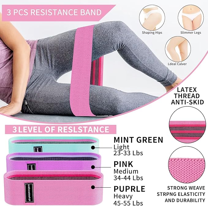 Barbell Pad Set for Squat,10 PCS Hip Thrusts Workout Foam Weight Lifting Bar Cushion with 2 Gym Ankle Straps,3 Hip Resistance Bands,2 Lifting Strap,Barbell Pad and Carry Bag