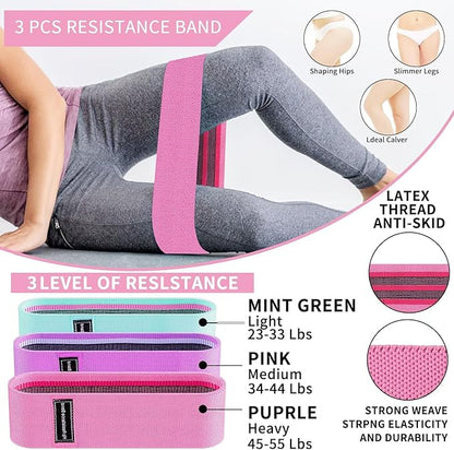 Barbell Pad Set for Squat,10 PCS Hip Thrusts Workout Foam Weight Lifting Bar Cushion with 2 Gym Ankle Straps,3 Hip Resistance Bands,2 Lifting Strap,Barbell Pad and Carry Bag
